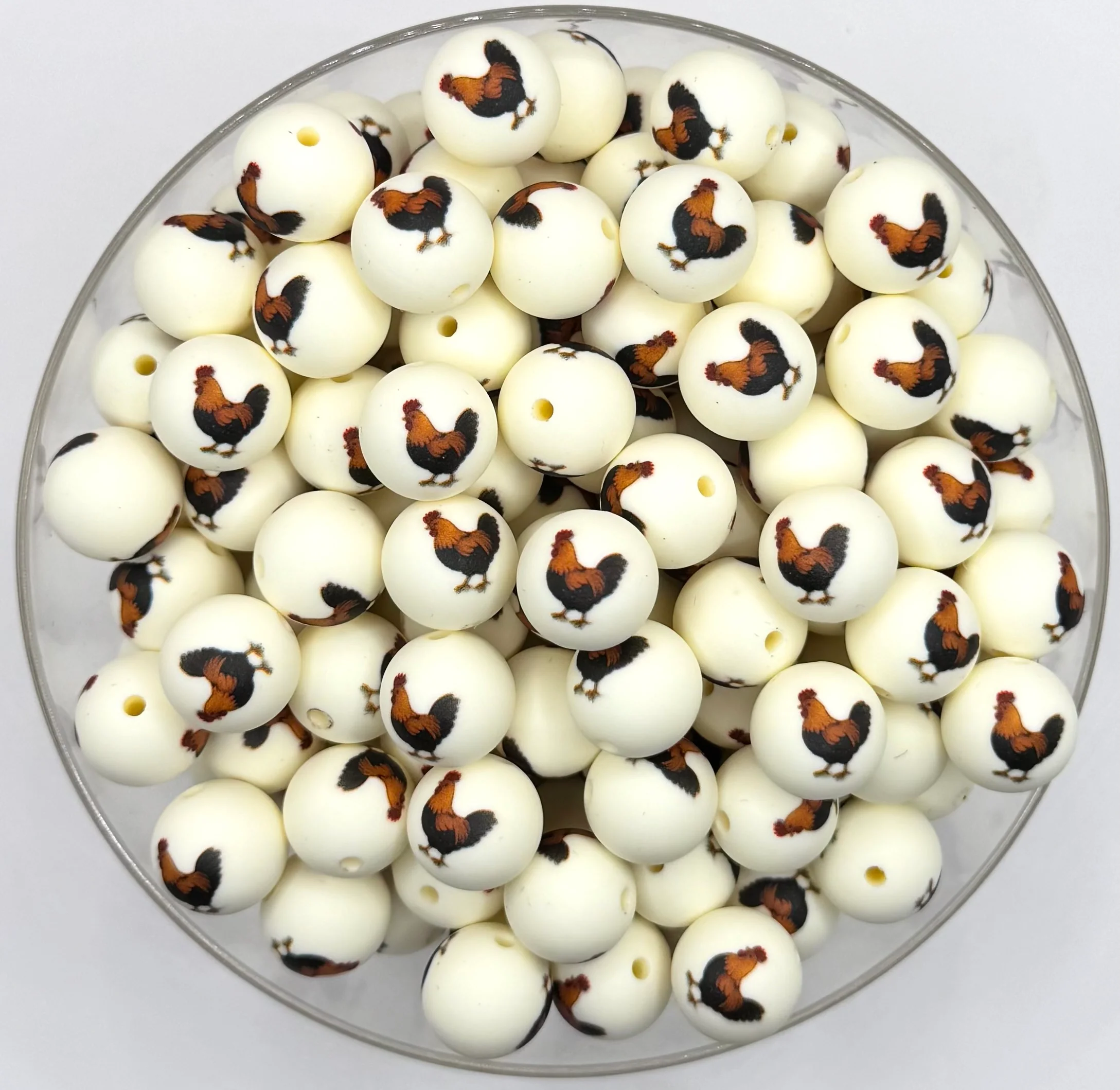 15mm rustic rooster (HBK exclusive) silicone bead