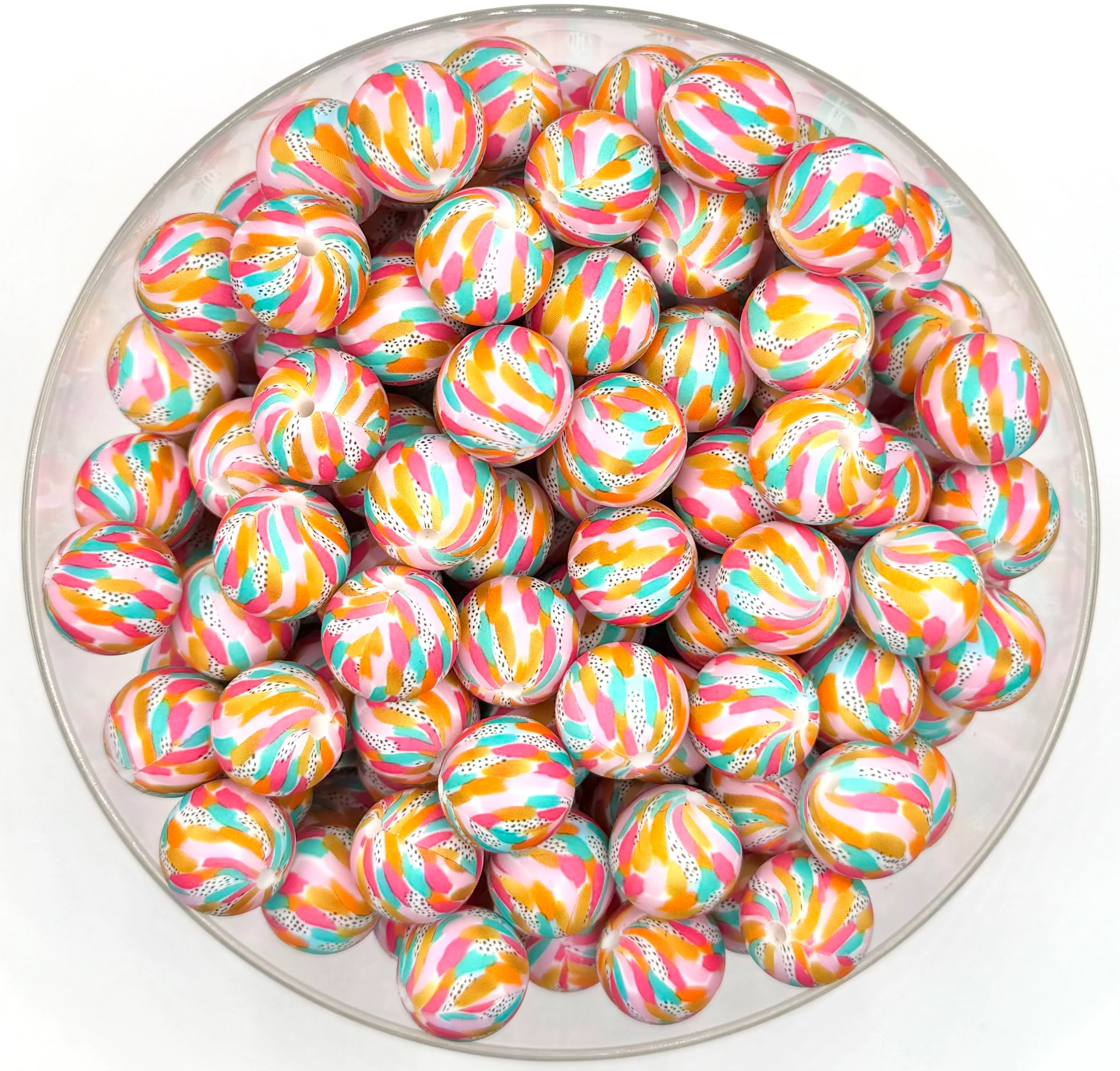 15mm waterbrush bliss (HBK exclusive & collab) silicone printed bead