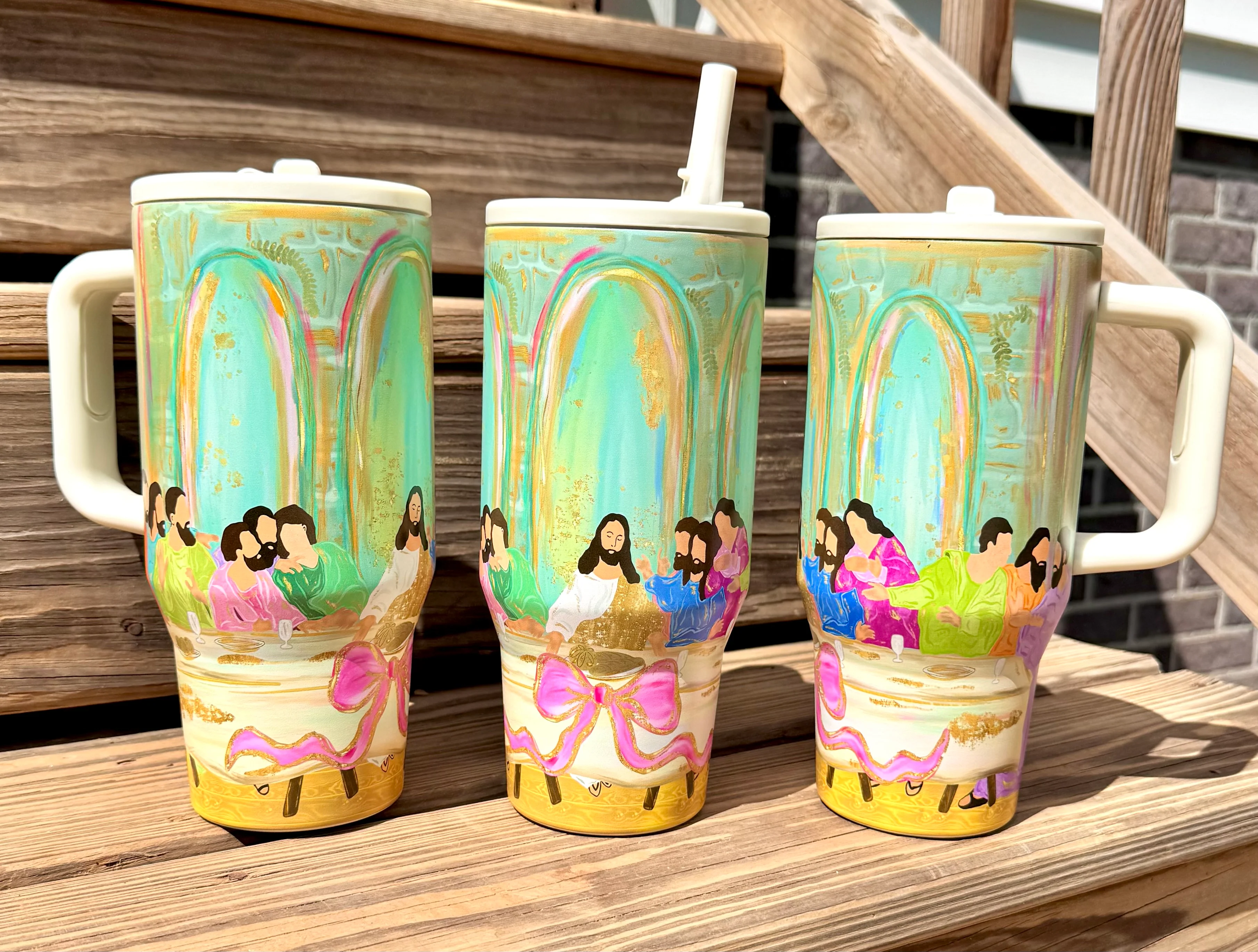 30oz The last supper stainless steel leakproof tumbler
