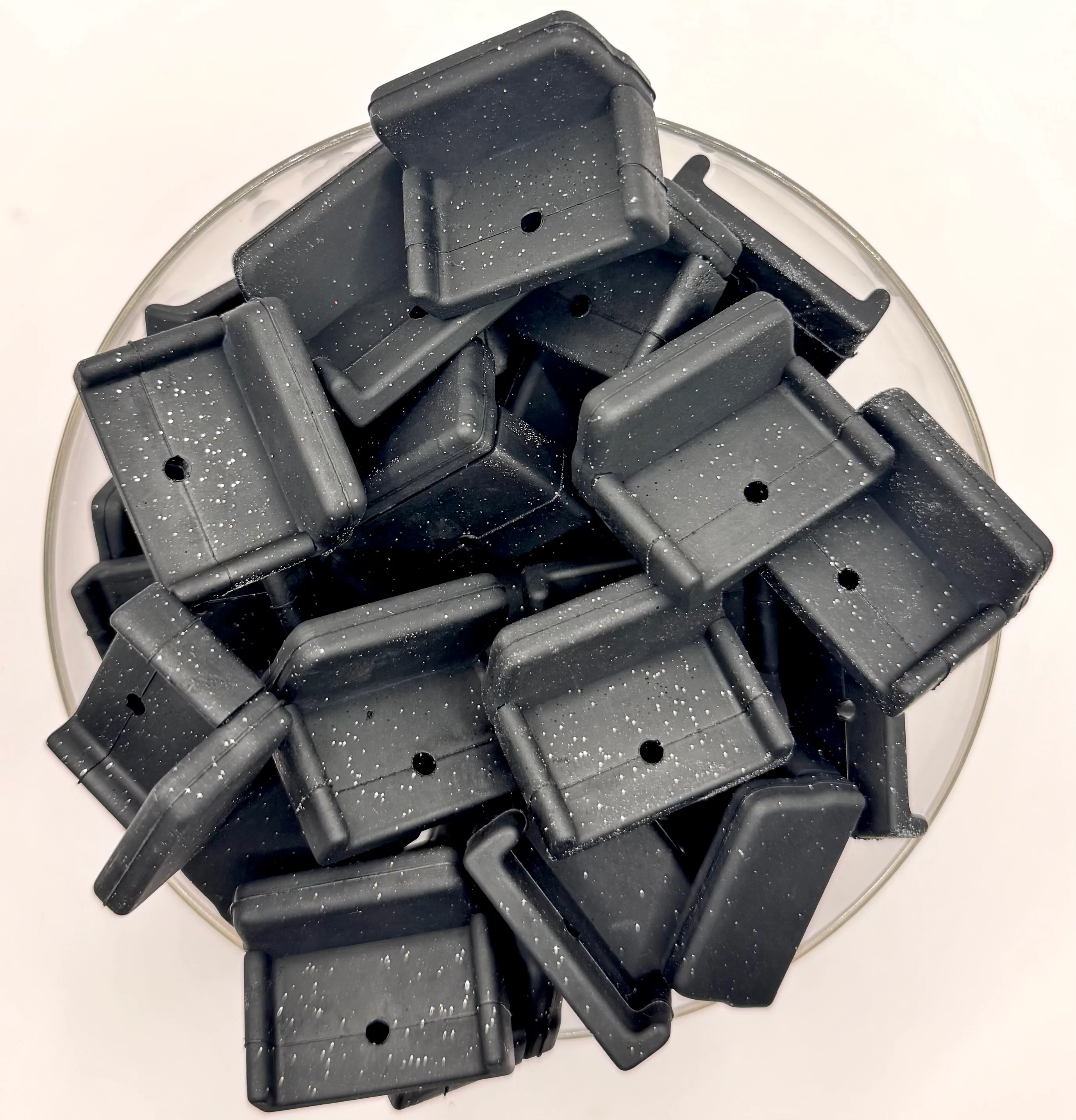 3D black glitter couch (HBK exclusive) silicone focal bead