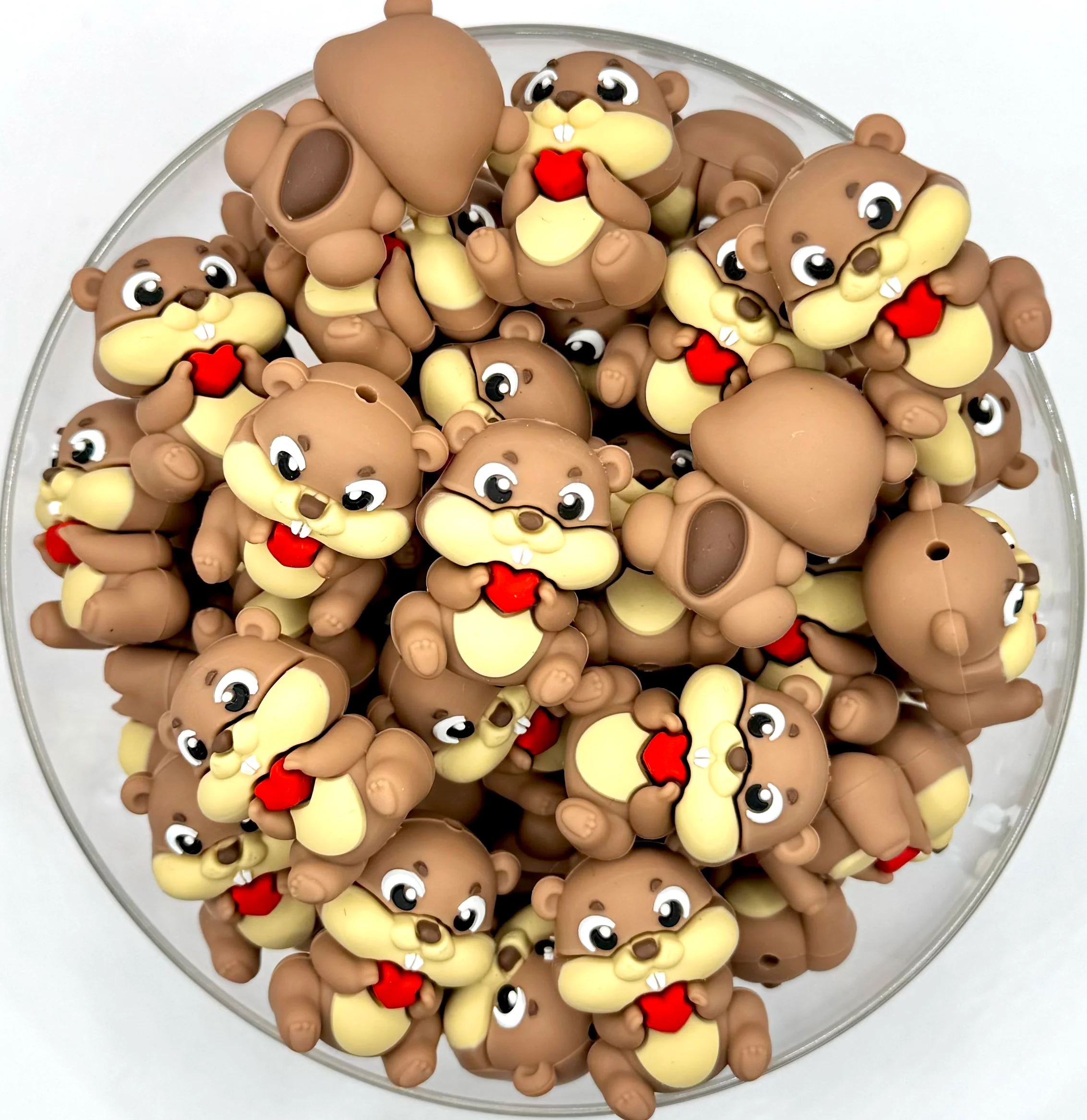 3D chippy the chipmunk Silicone focal bead