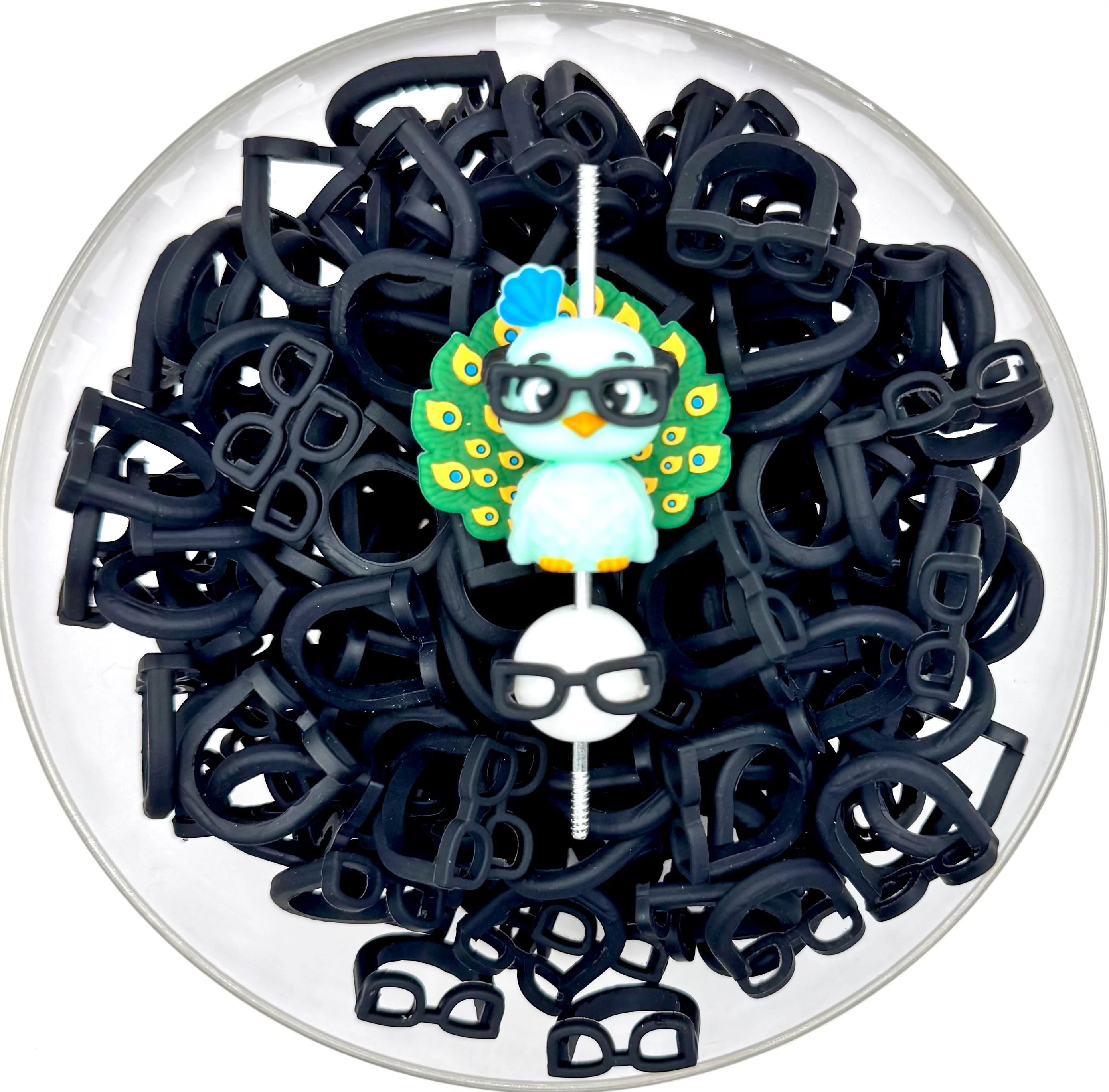 3D black glasses (HBK exclusive) silicone attachment for other beads/focal beads