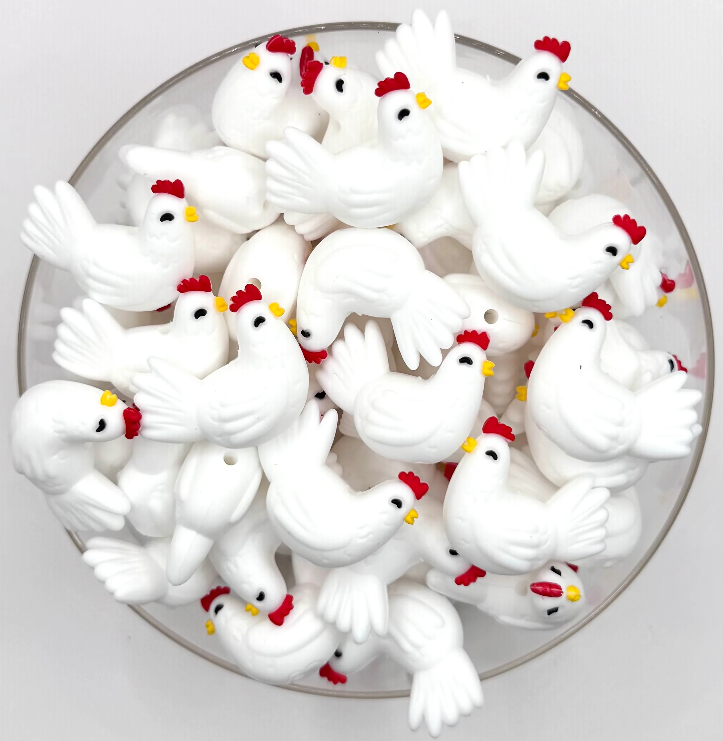 3D hen made for the basket (BASKET SOLD SEPARATELY) HBK exclusive silicone focal bead
