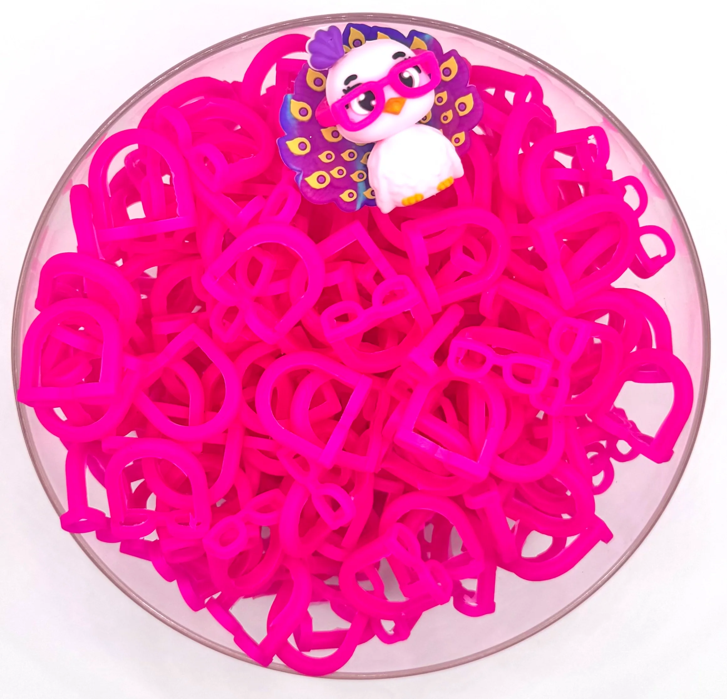 3D hot pink glasses (HBK exclusive) silicone attachment for beads/focals