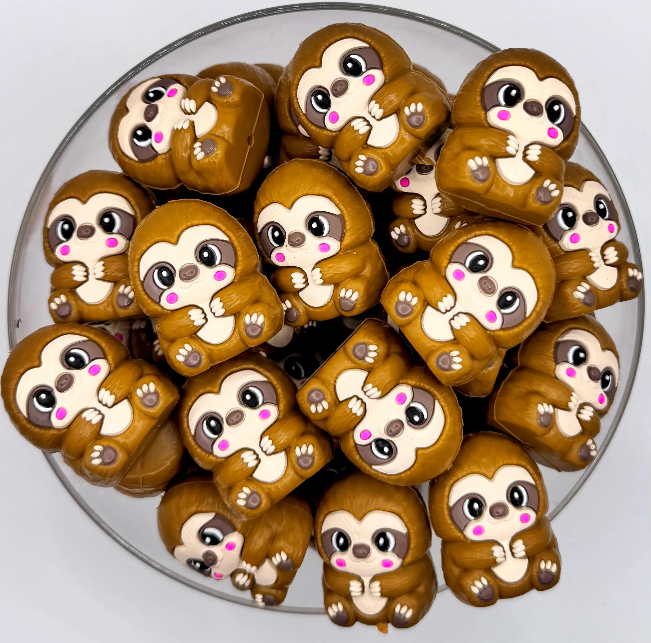 3D Leo the sloth (HBK exclusive) silicone focal bead