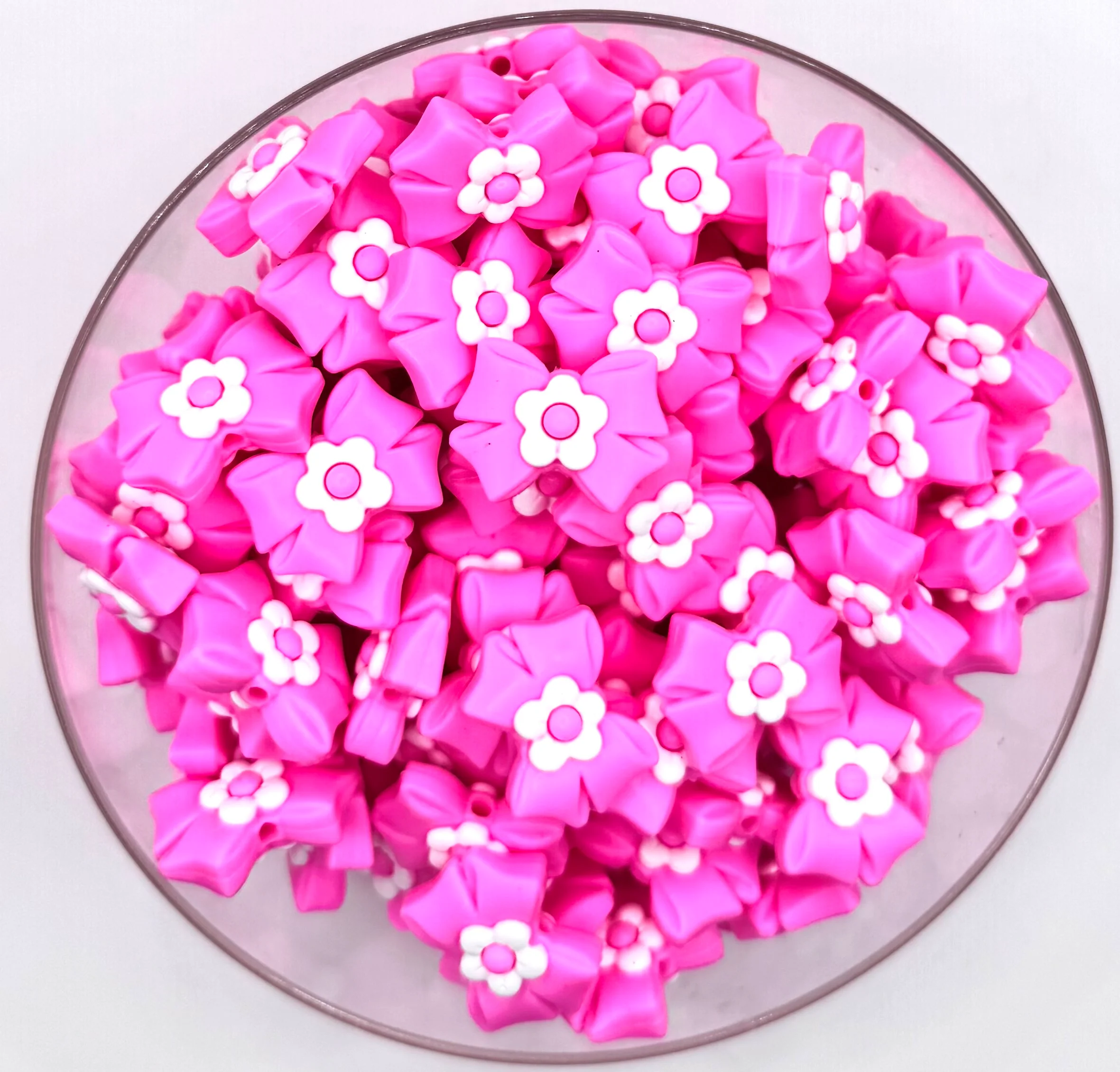 3D mini daisy bow (HBK exclusive) silicone focal bead - Image 2