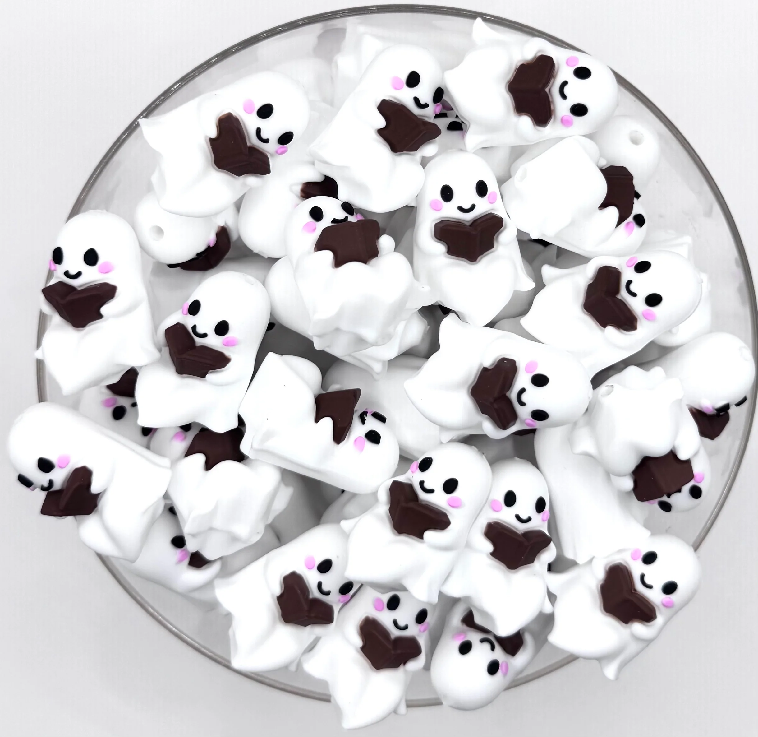 3D reading ghost silicone focal bead