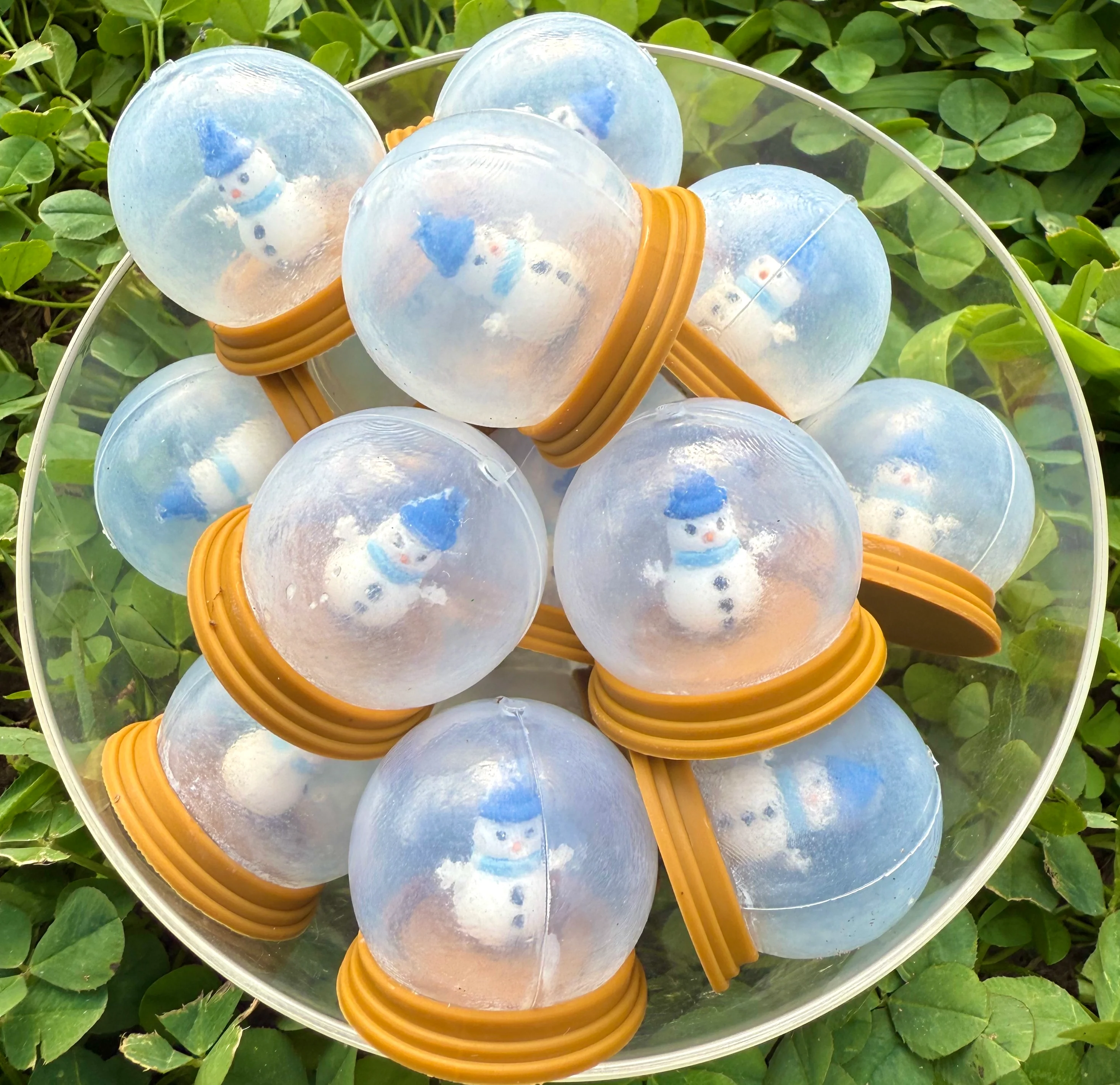 3D snow globe—mini Christmas item inside (Christmas tree or snowman) (HBK exclusive & collab) silicone focal bead - Image 2