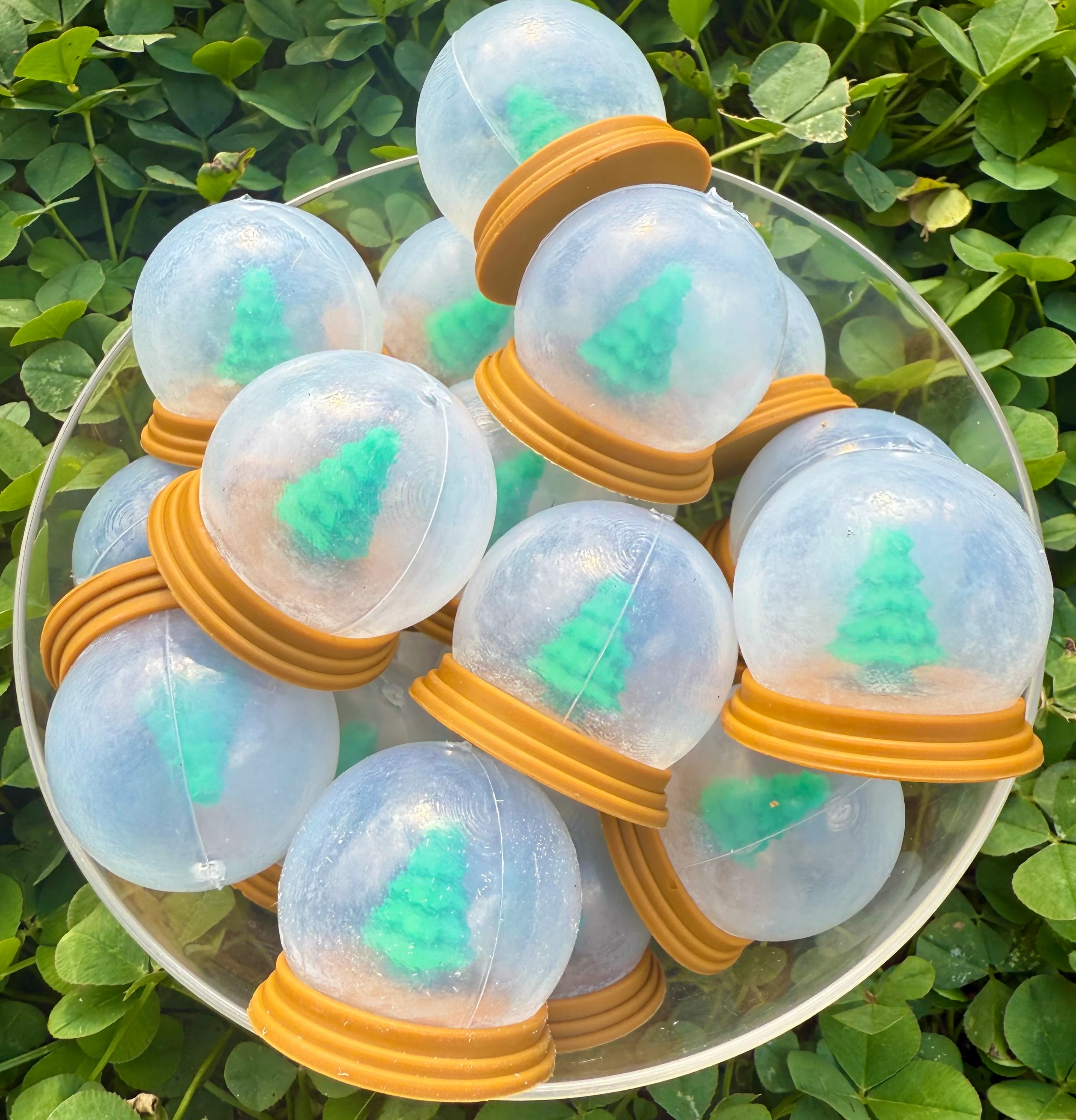 3D snow globe—mini Christmas item inside (Christmas tree or snowman) (HBK exclusive & collab) silicone focal bead - Image 3