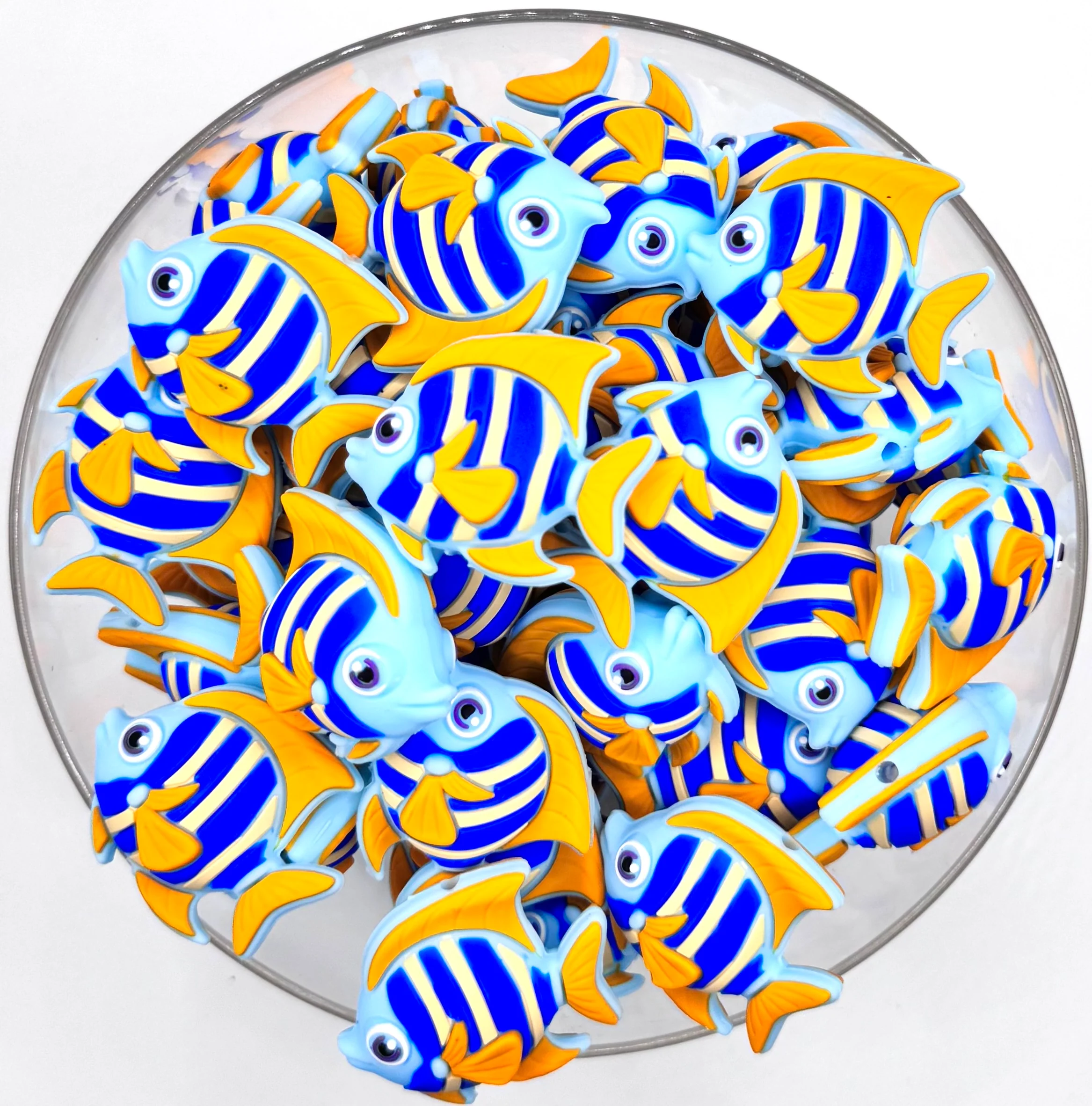 3D tropical fish silicone focal bead
