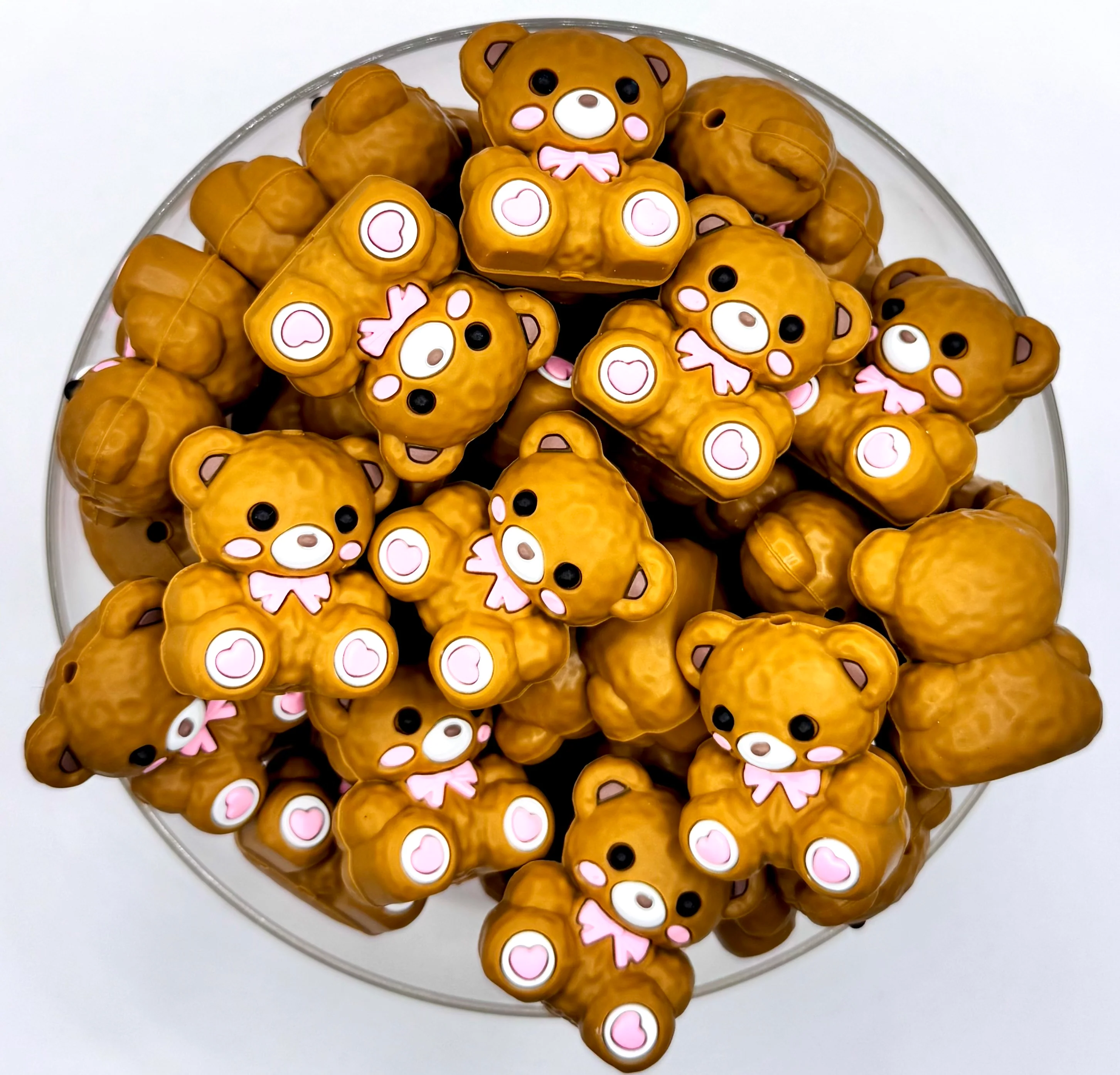 3D vintage teddy bear (HBK exclusive) silicone focal bead - Image 2