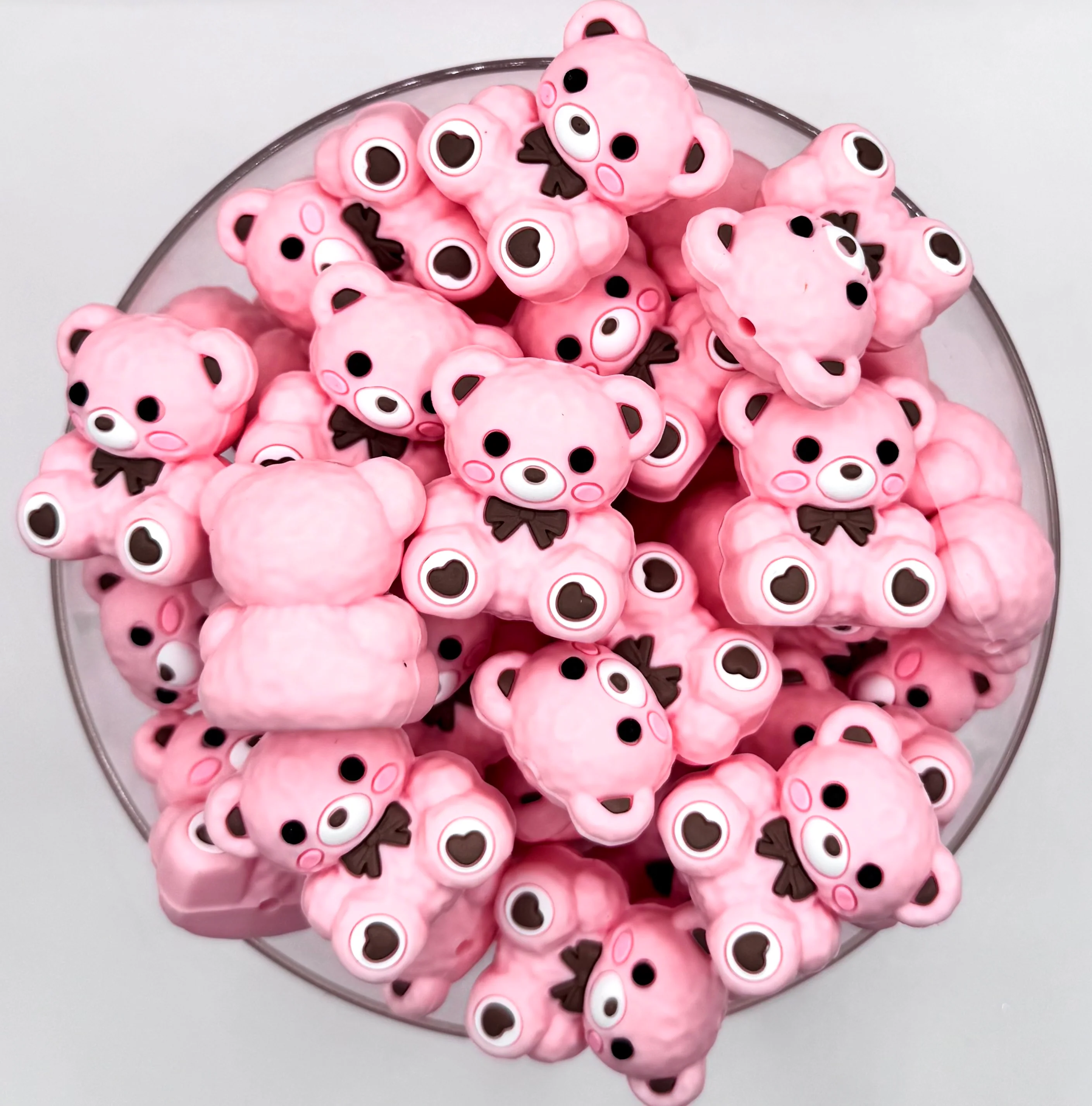 3D vintage teddy bear (HBK exclusive) silicone focal bead - Image 3