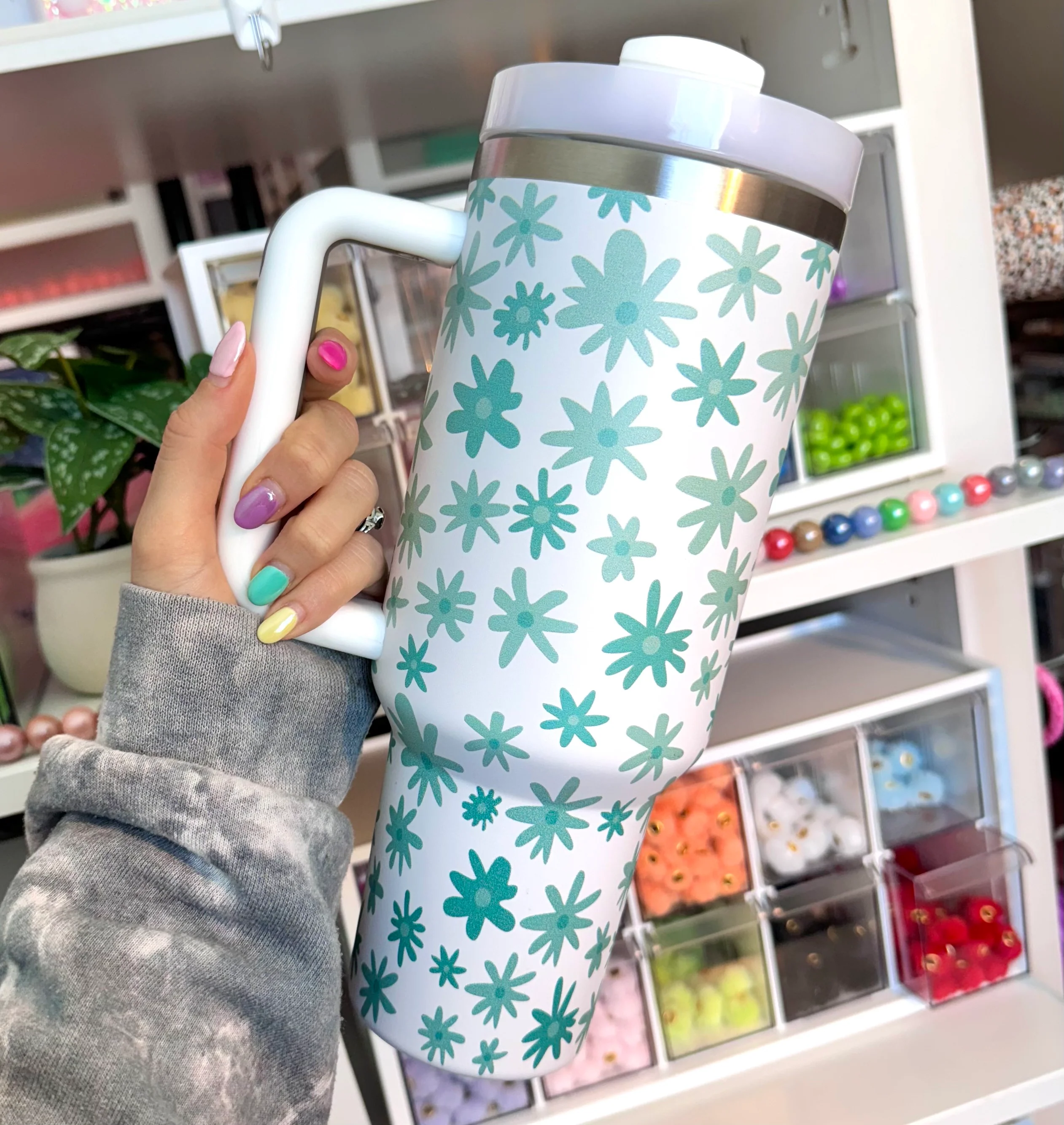 40 oz stainless steel daisy tumbler cups (HBK exclusive) - Image 3