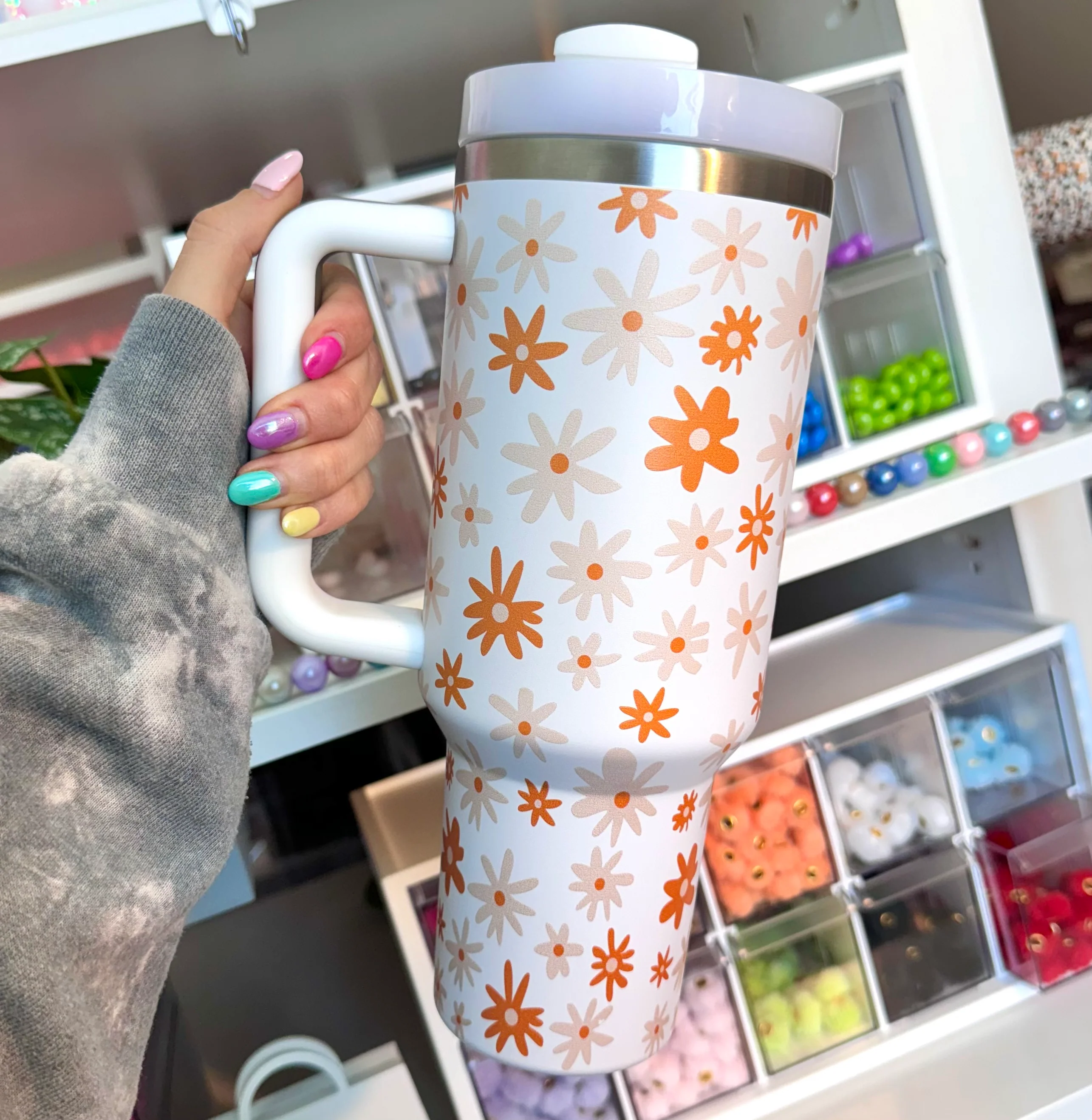 40 oz stainless steel daisy tumbler cups (HBK exclusive) - Image 4