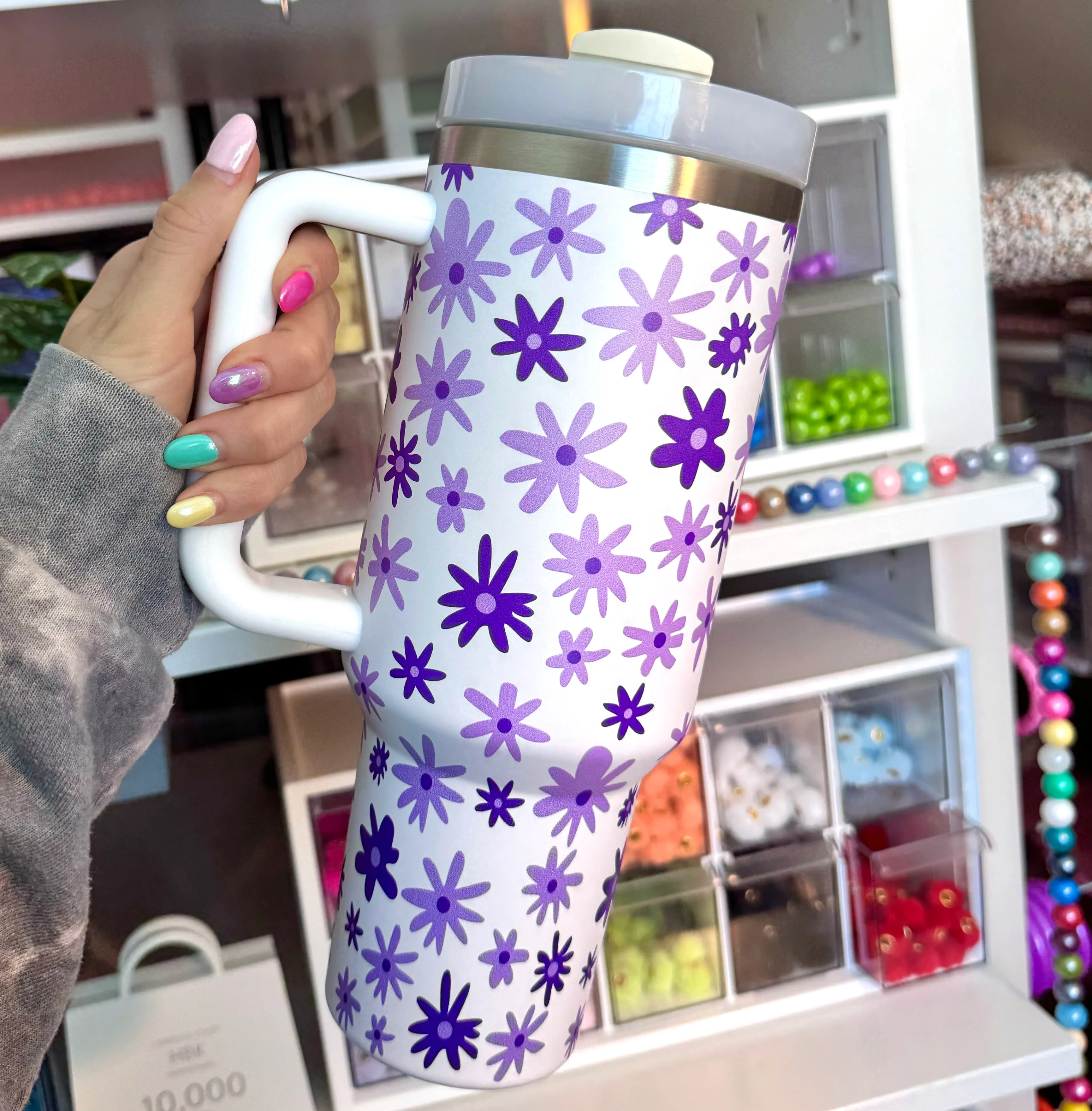 40 oz stainless steel daisy tumbler cups (HBK exclusive) - Image 5