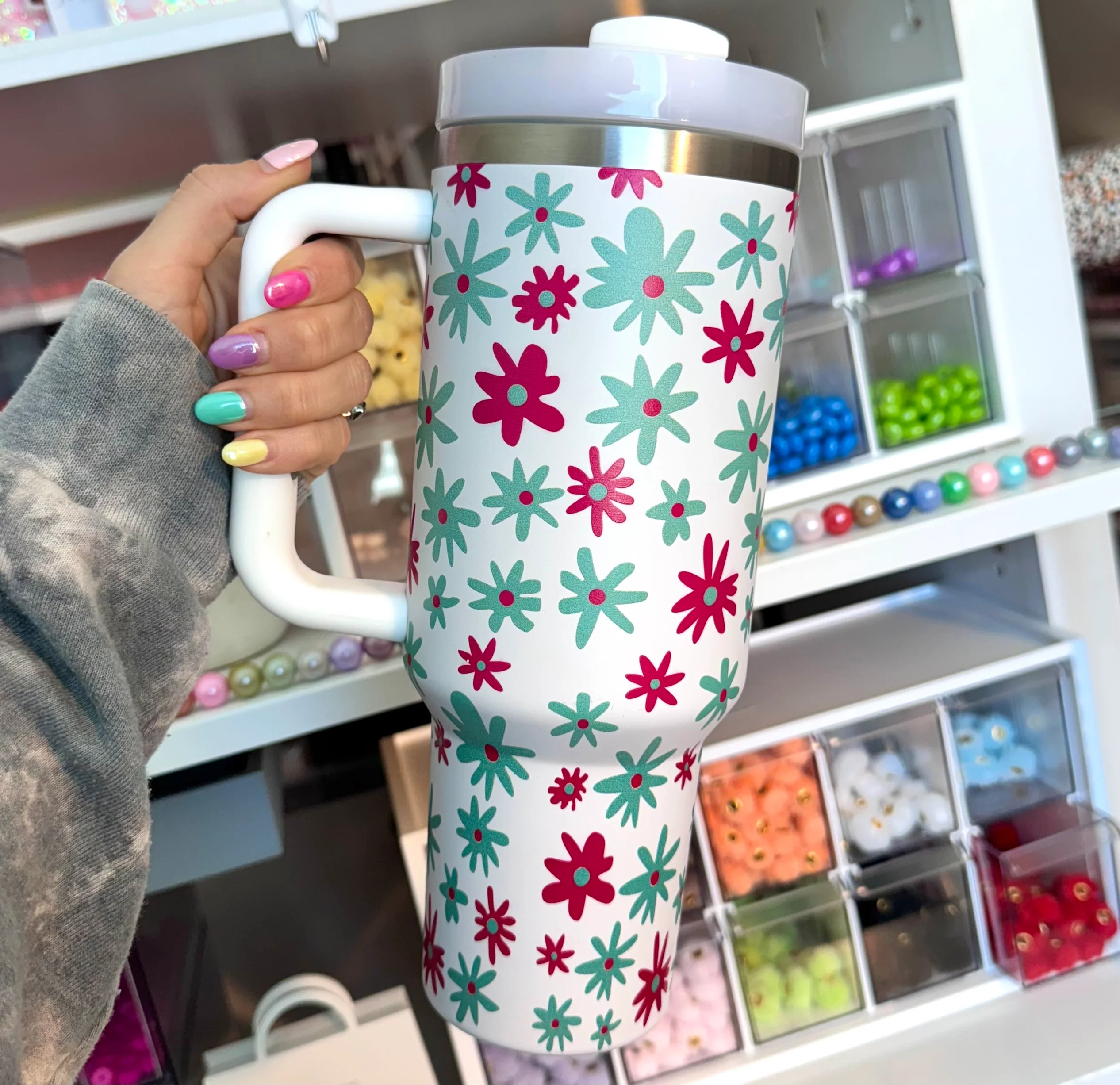 40 oz stainless steel daisy tumbler cups (HBK exclusive) - Image 6