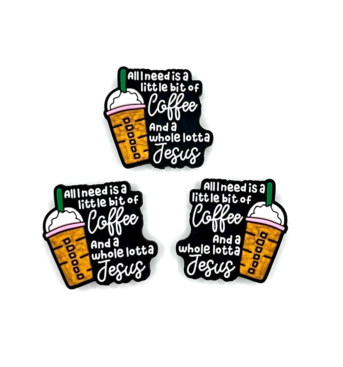 All I need is a little bit of coffee & a whole lotta Jesus (HBK exclusive) silicone focal bead - Image 2