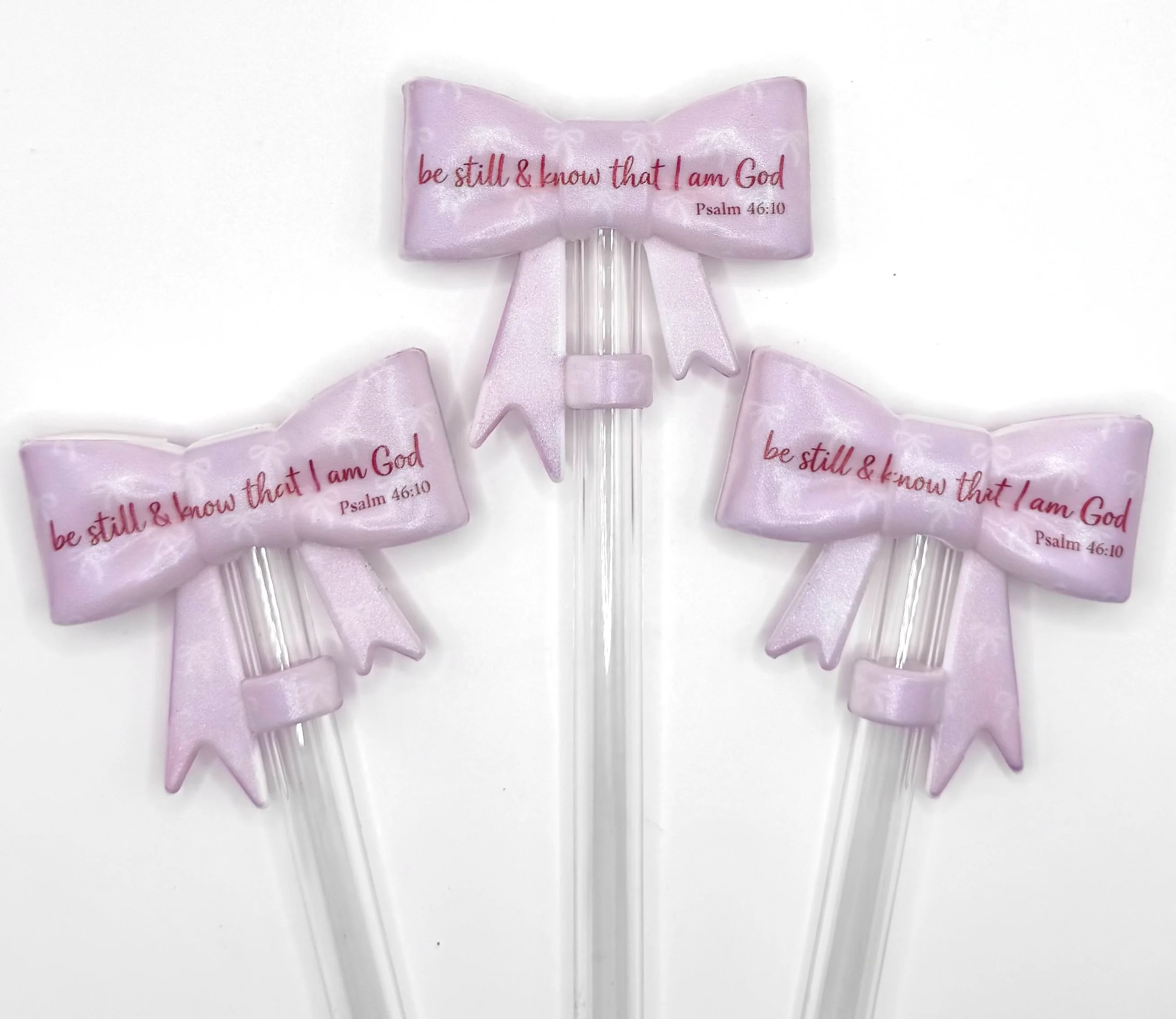 Be still & know that I am God (HBK exclusive) bow silicone straw topper