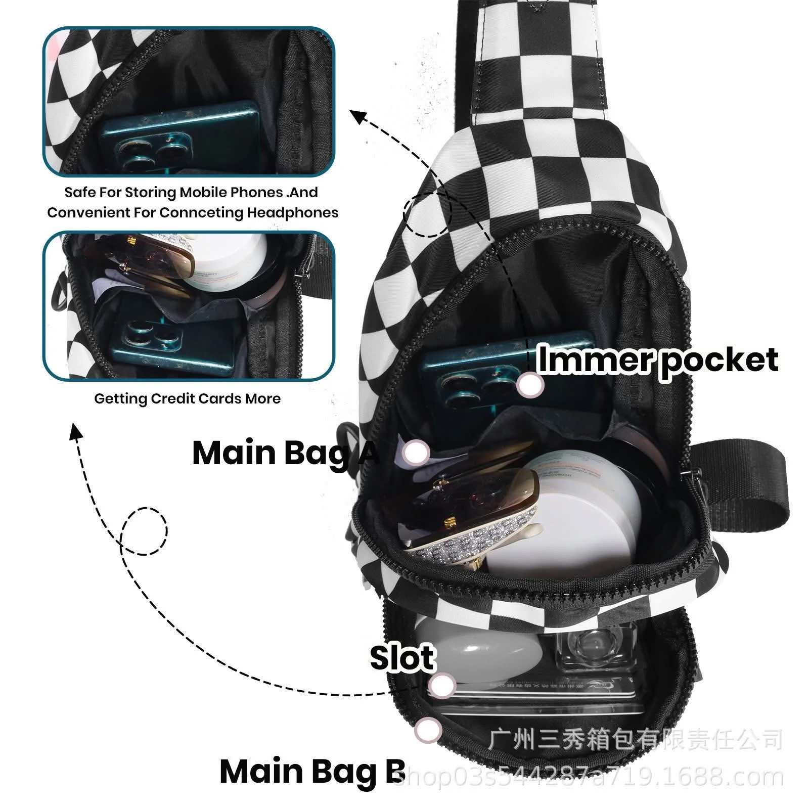 Checkered crossbody bag - Image 9