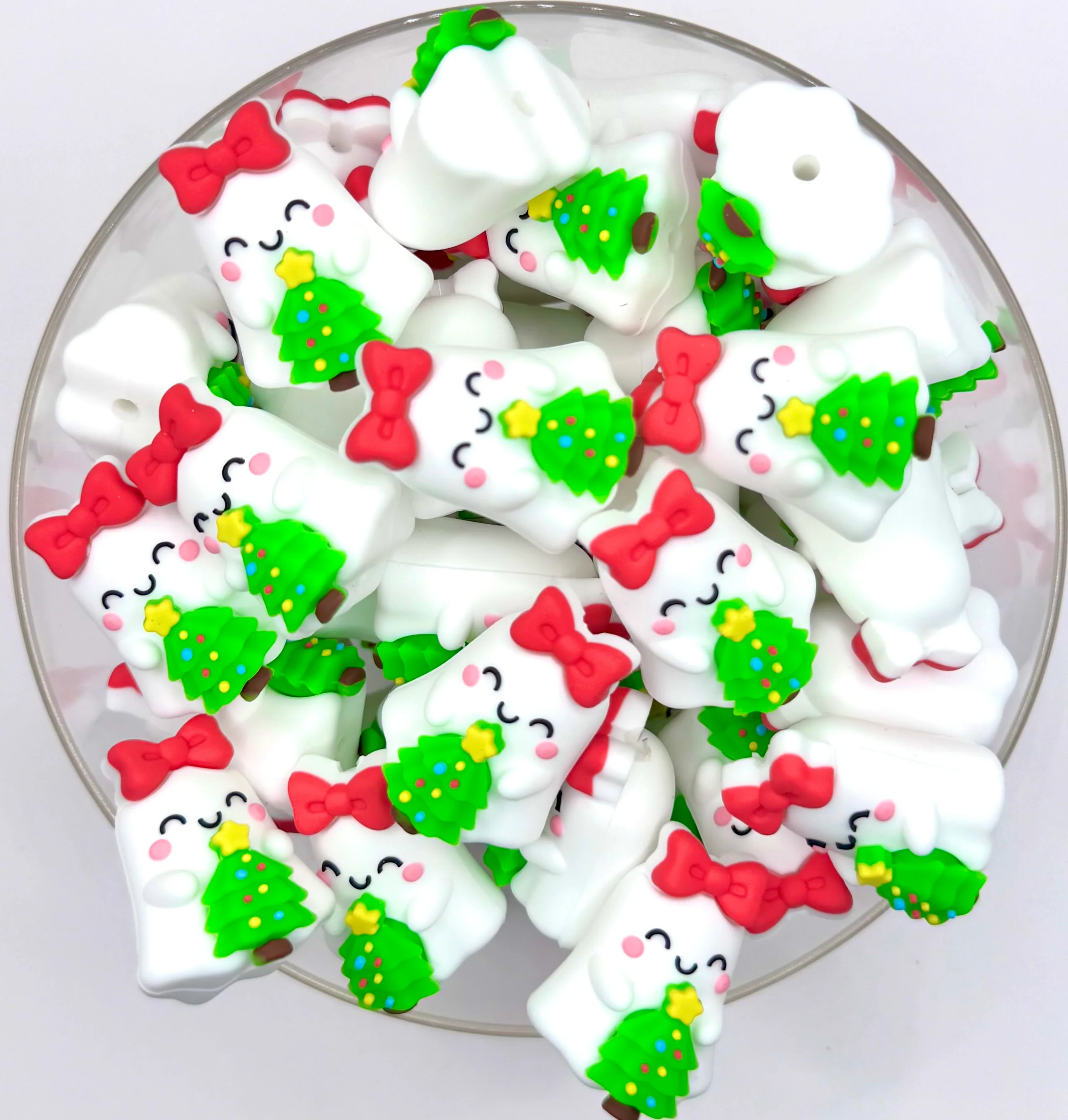 3D Christmas willow the ghost (HBK exclusive) silicone focal bead