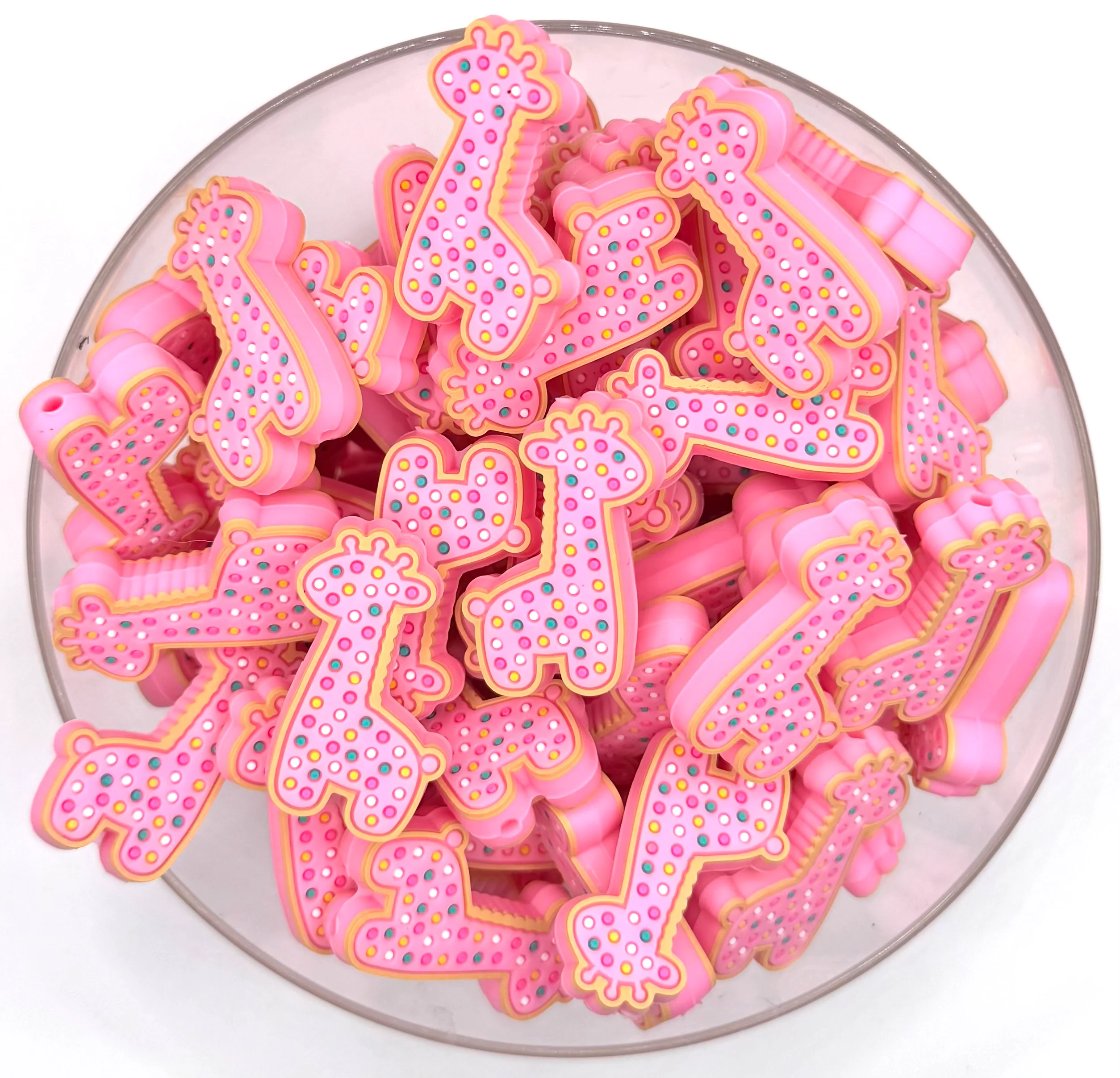 Giraffe frosted animal cookie (HBK exclusive) silicone focal bead
