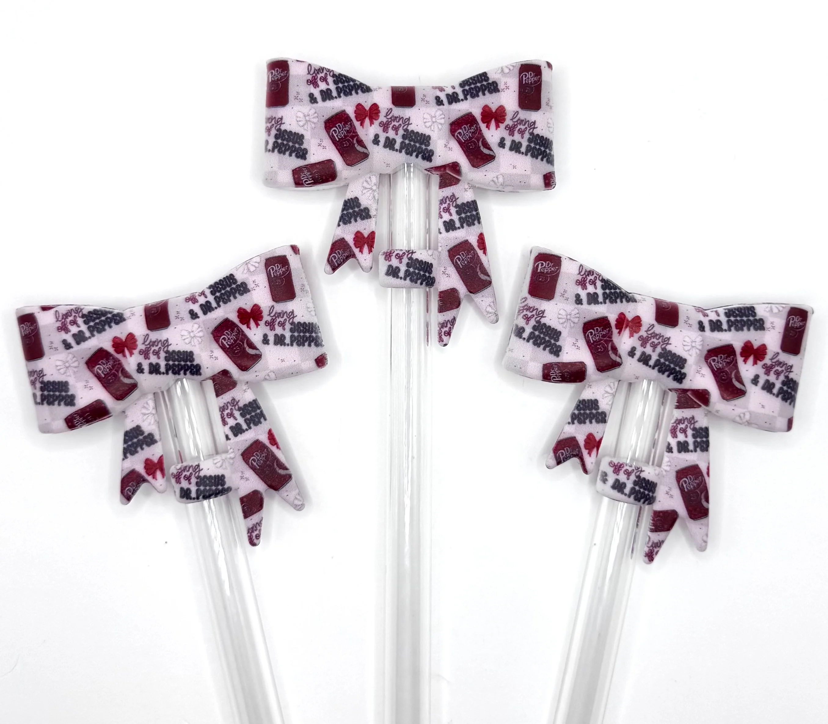 Living off Jesus and Dr Pepper silicone straw topper