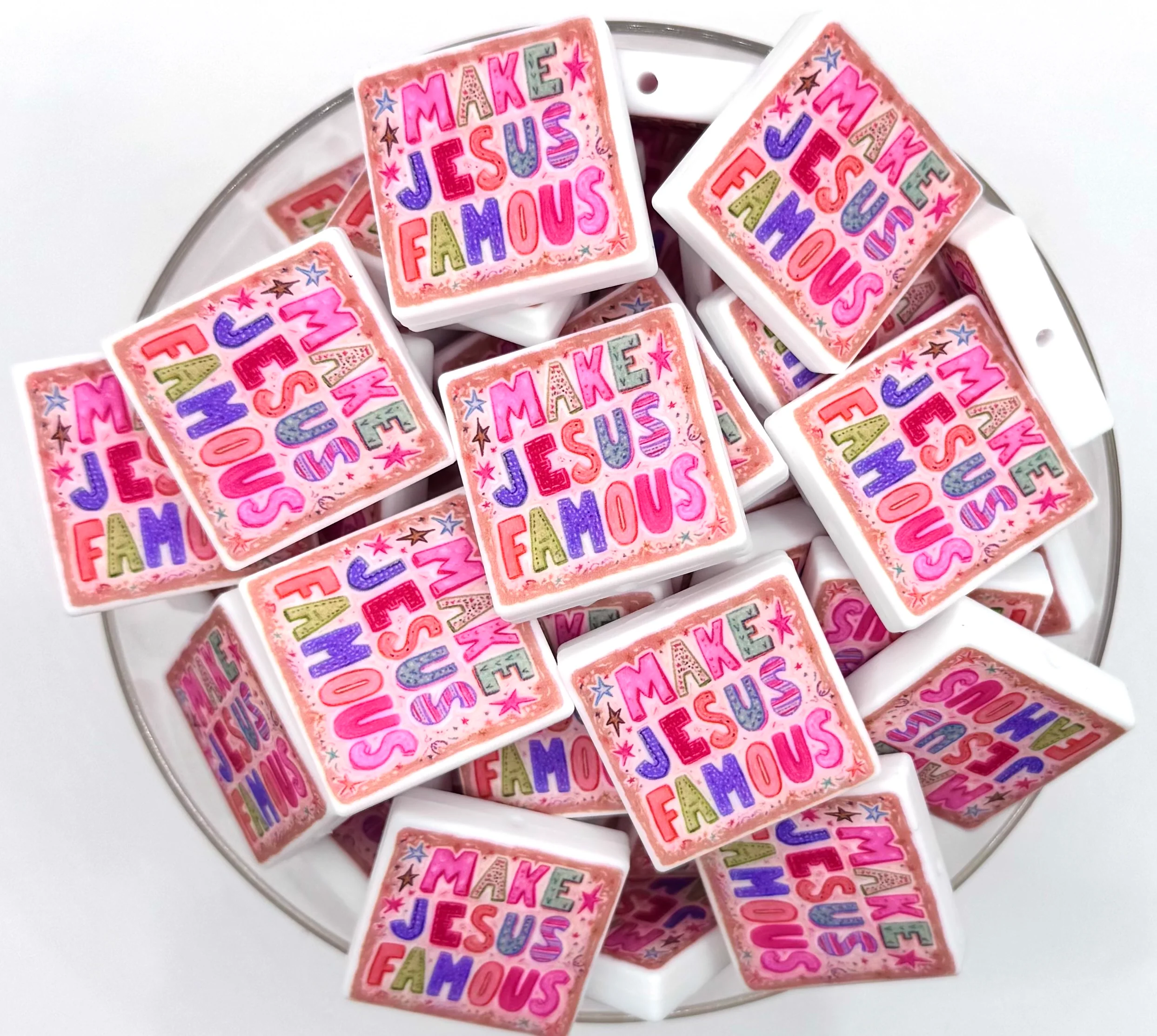 Make Jesus famous (HBK exclusive) silicone focal bead