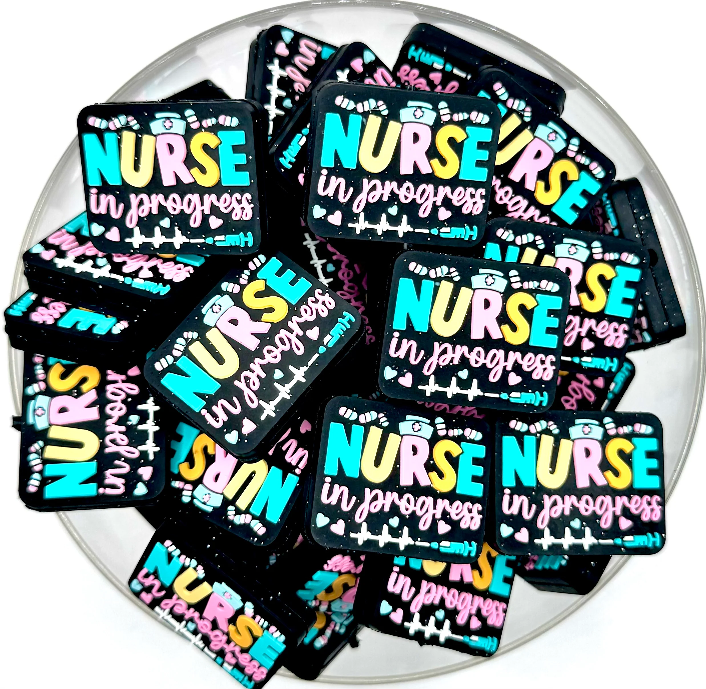 Nurse in progress silicone focal bead