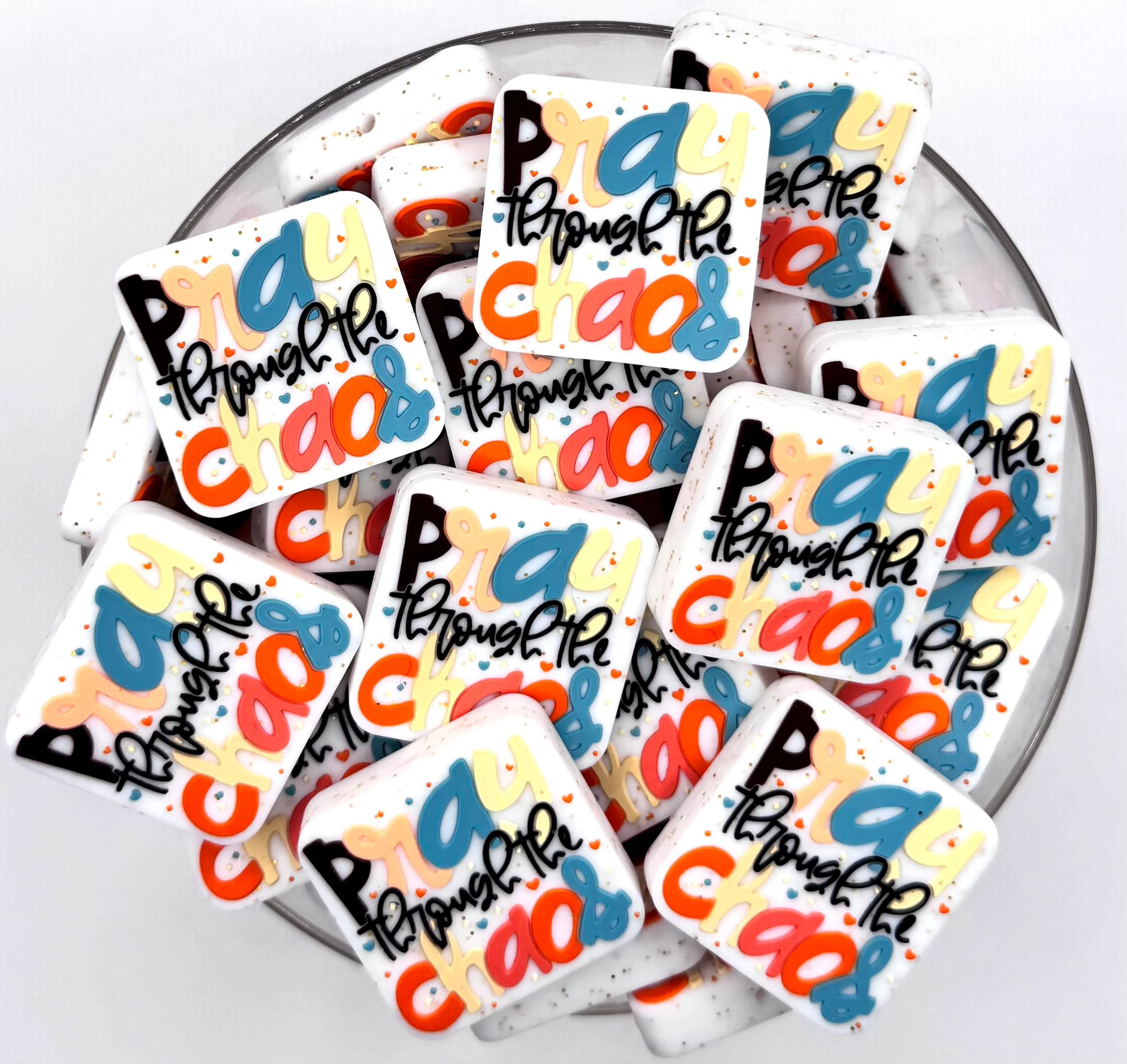 Pray through the chaos (HBK exclusive) silicone focal bead