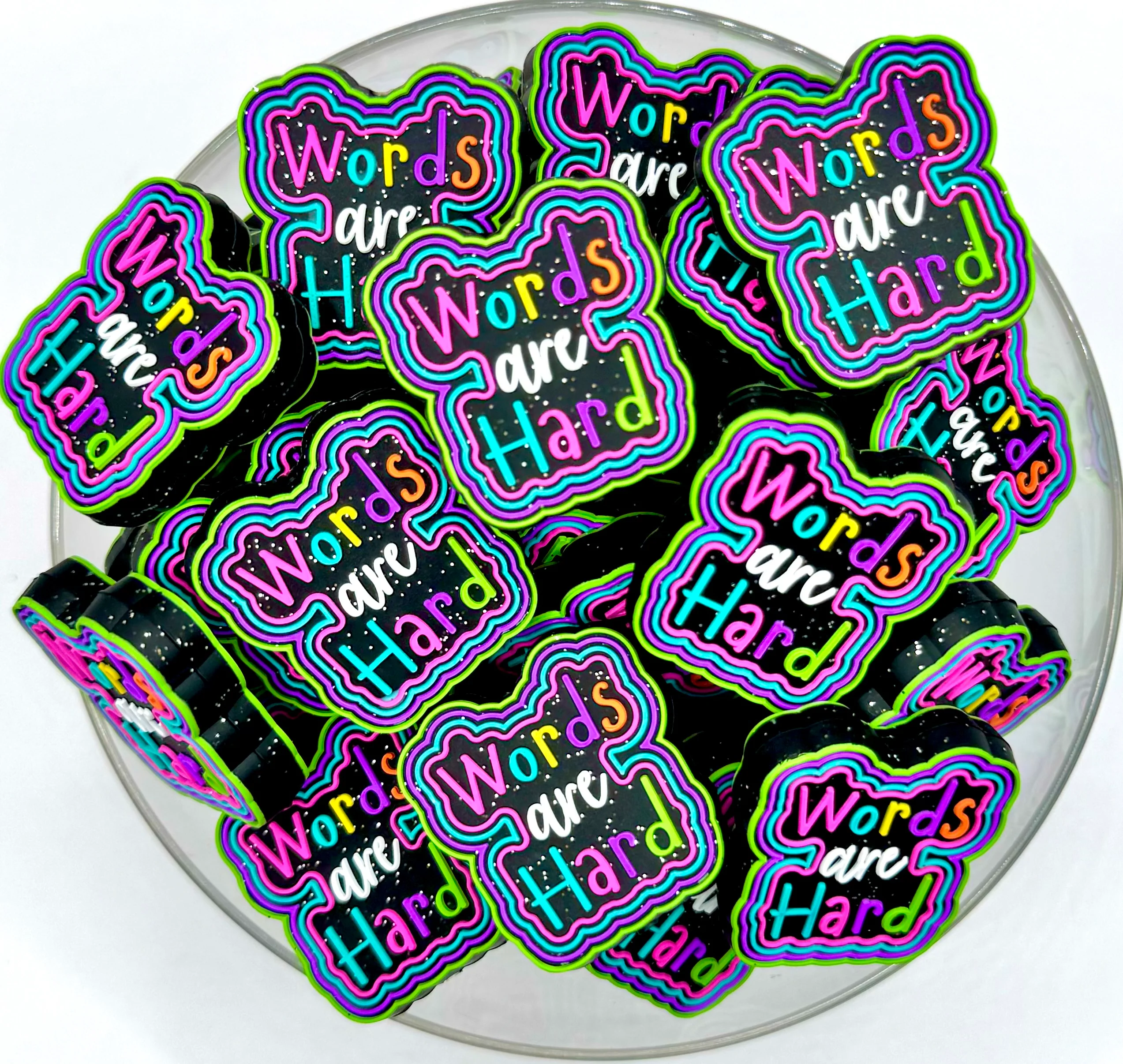 Words are hard (HBK exclusive) silicone focal bead
